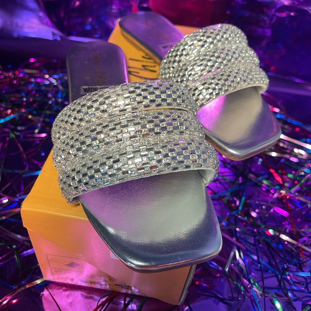 Wide Width Fit Rhinestone Sandals